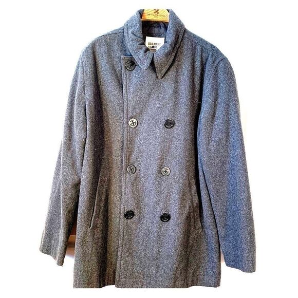 GRAY COAT WOOL BLEND OLD NAVY SIZE LARGE - Picture 1 of 6